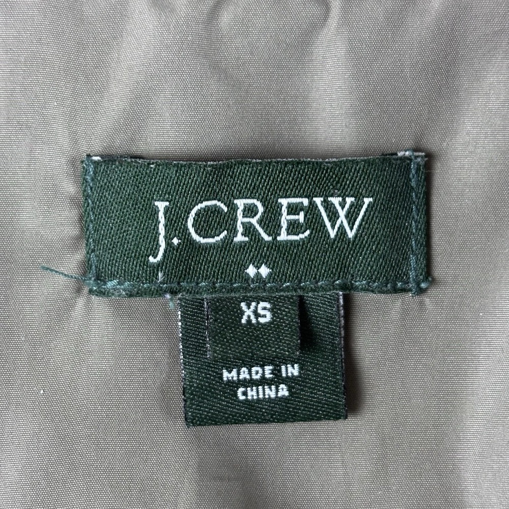 J. Crew Women's Olive Green Quilted‎ Down Filled Jacket Womens XS - Picture 9 of 13